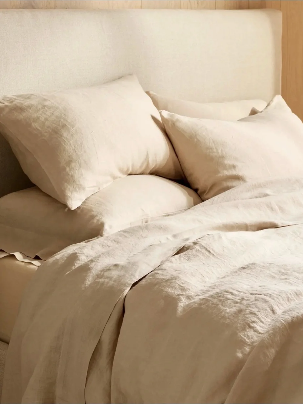 NWOT 100% European Linen King/Cal King Oat Duvet Set - Retail $214